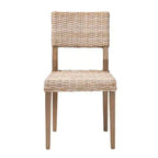 Chaise de salle à manger bali & pari Barossa en rotin et bois d'acajou gris Kubu/taupe rustique