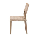 Chaise de salle à manger bali & pari Barossa en rotin et bois d'acajou gris Kubu/taupe rustique