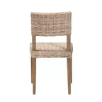 Chaise de salle à manger bali & pari Barossa en rotin et bois d'acajou gris Kubu/taupe rustique