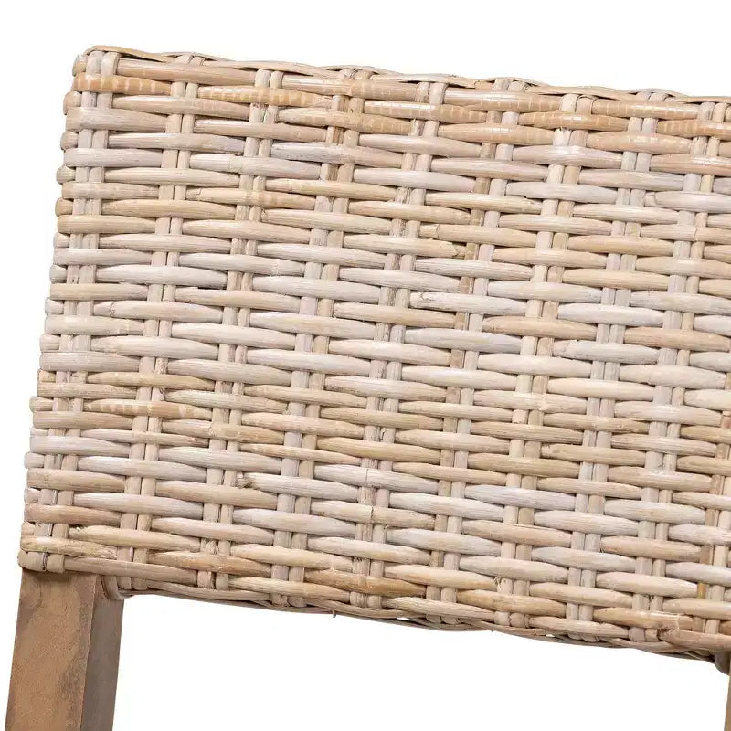 Chaise de salle à manger bali & pari Barossa en rotin et bois d'acajou gris Kubu/taupe rustique