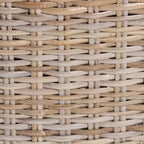 Chaise de salle à manger bali & pari Barossa en rotin et bois d'acajou gris Kubu/taupe rustique
