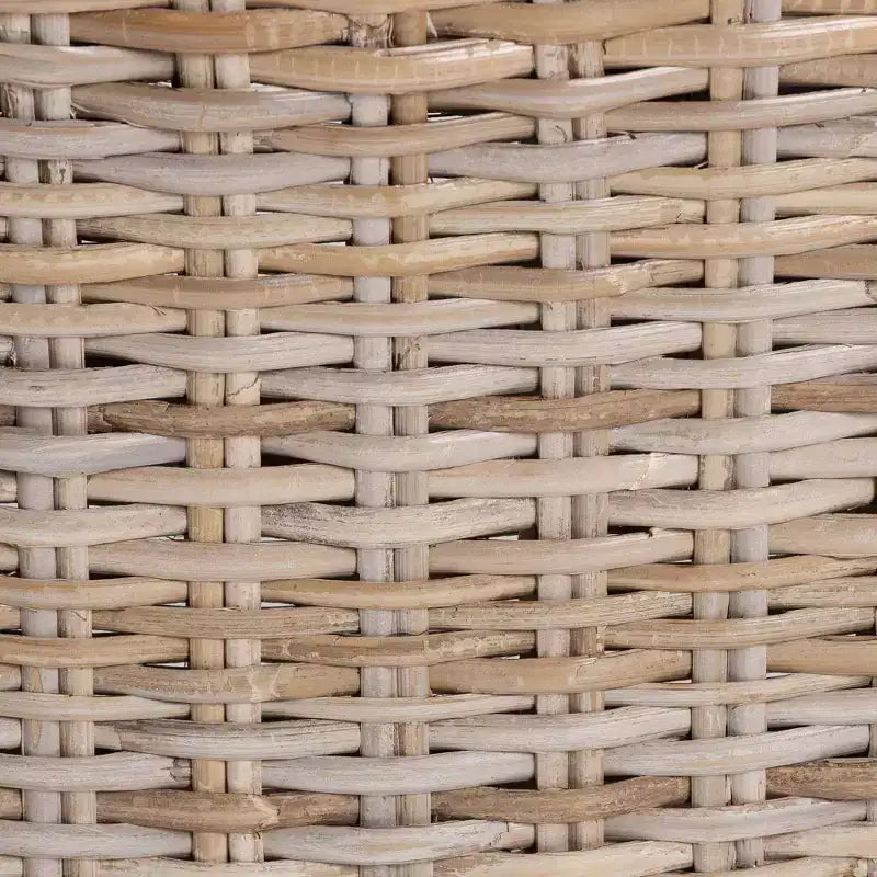 Chaise de salle à manger bali & pari Barossa en rotin et bois d'acajou gris Kubu/taupe rustique