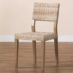 Chaise de salle à manger bali & pari Barossa en rotin et bois d'acajou gris Kubu/taupe rustique