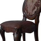 Chaises de salle à manger Versailles 21" en merisier - Acme Furniture : Style traditionnel, capitonnées, garniture cloutée