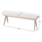 Buylateral Valentina Banc de salle à manger moderne en rotin et bois massif, noyer clair