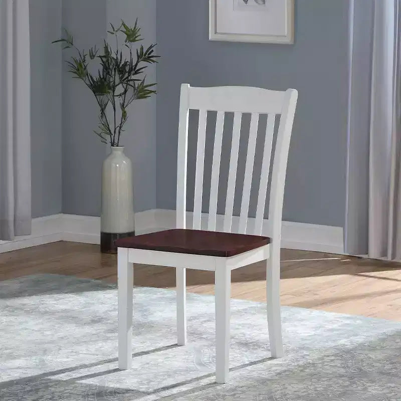 Acme Furniture Green Leigh Dining Chairs White/Walnut Finish