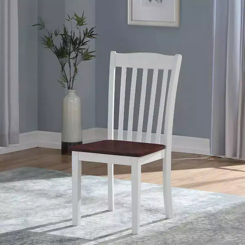 Acme Furniture Green Leigh Dining Chairs White/Walnut Finish