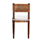 Chaise de salle à manger en rotin et bois bali & pari Dameka miel/blanc/marron foncé