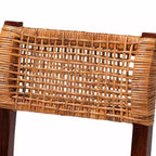 Chaise de salle à manger en rotin et bois bali & pari Dameka miel/blanc/marron foncé