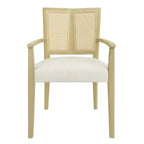 Christopher Knight Home Lot de 2 chaises de salle à manger capitonnées en bois d'hévéa Nolan avec cannage, beige/frêne clair