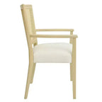 Christopher Knight Home Lot de 2 chaises de salle à manger capitonnées en bois d'hévéa Nolan avec cannage, beige/frêne clair