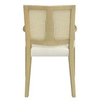 Christopher Knight Home Lot de 2 chaises de salle à manger capitonnées en bois d'hévéa Nolan avec cannage, beige/frêne clair