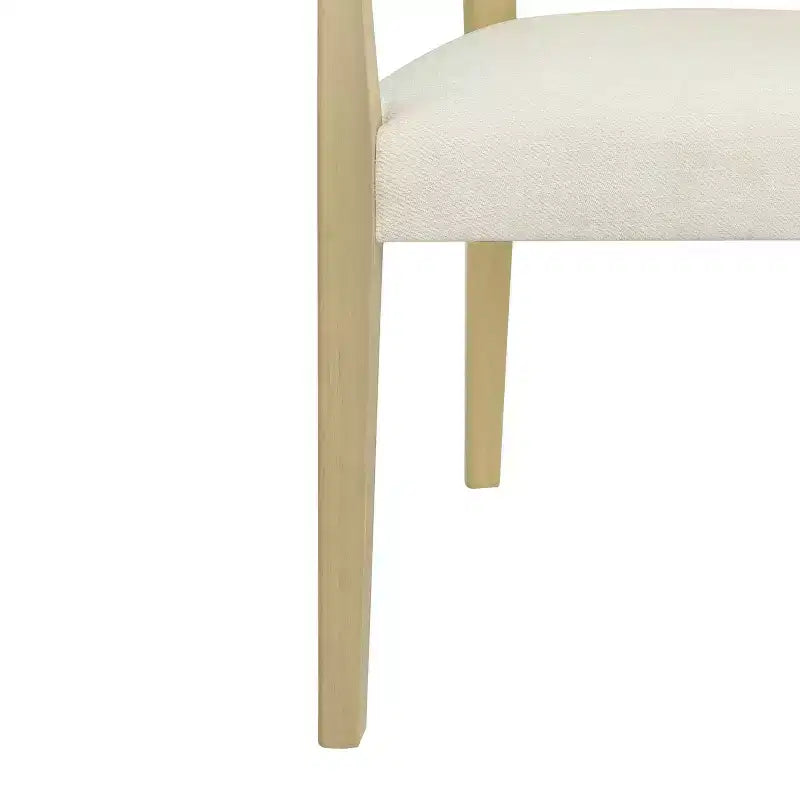 Christopher Knight Home Lot de 2 chaises de salle à manger capitonnées en bois d'hévéa Nolan avec cannage, beige/frêne clair