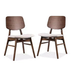 HOMES: Inside + Out Lot de 2 chaises de salle à manger Sandy Cove Boucle style moderne milieu de siècle Noyer