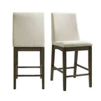 Simms Counter Height Side Chair Set Walnut - Picket House Furnishings: Upholstered, Modern Design, Fixed Height