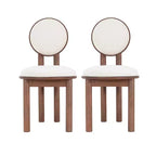 Christopher Knight Home Set of 2 Eliza Contemporary Upholstered Rubberwood Armless Dining Chairs Walnut/Beige