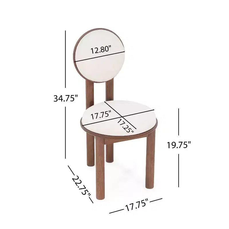 Christopher Knight Home Lot de 2 Chaises de Salle à Manger Contemporaines Eliza sans Accoudoirs en Bois d'Hévéa Rembourrées Noyer/Beige