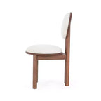 Christopher Knight Home Lot de 2 Chaises de Salle à Manger Contemporaines Eliza sans Accoudoirs en Bois d'Hévéa Rembourrées Noyer/Beige