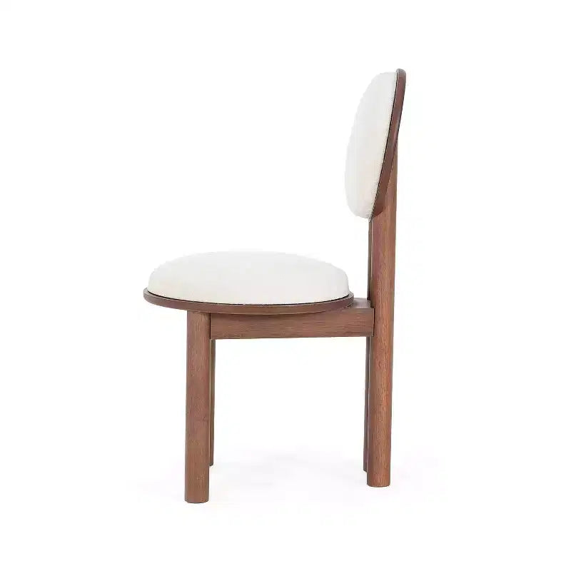 Christopher Knight Home Lot de 2 Chaises de Salle à Manger Contemporaines Eliza sans Accoudoirs en Bois d'Hévéa Rembourrées Noyer/Beige