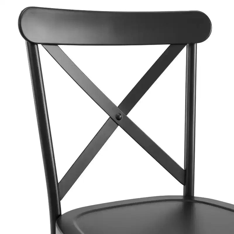 Crosley Camille, ensemble de 4 chaises de salle à manger en métal, noir mat : structure en acier, dossier en X, capacité de 113 kg