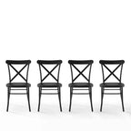 Crosley Camille, ensemble de 4 chaises de salle à manger en métal, noir mat : structure en acier, dossier en X, capacité de 113 kg
