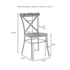 Crosley Camille, ensemble de 4 chaises de salle à manger en métal, noir mat : structure en acier, dossier en X, capacité de 113 kg