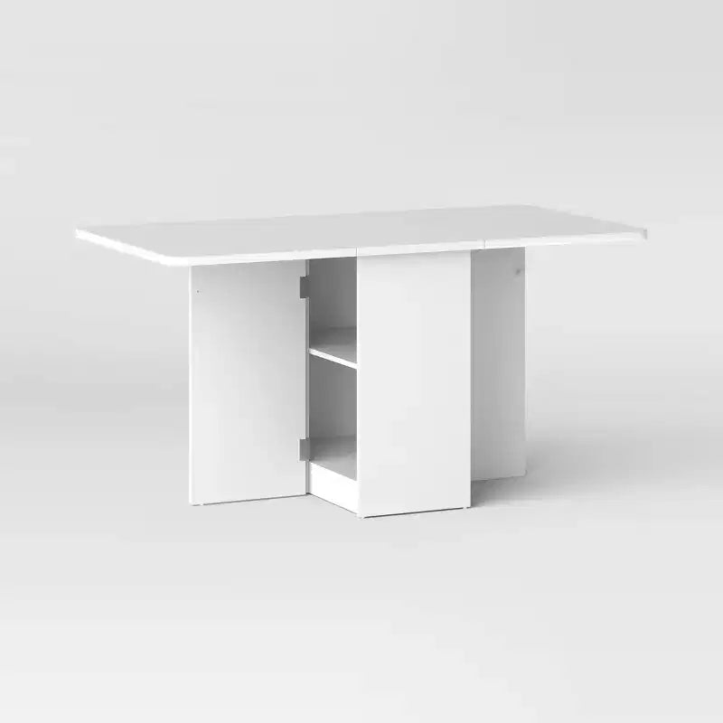 Table à manger abattante avec étagères de rangement blanc - Room Essentials™