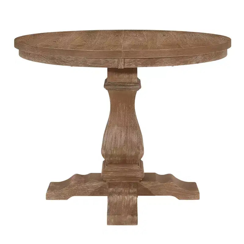 Christopher Knight Home Ensemble de salle à manger extensible 5 pièces Felly rembourré, marron naturel/frêne clair/tweed beige clair
