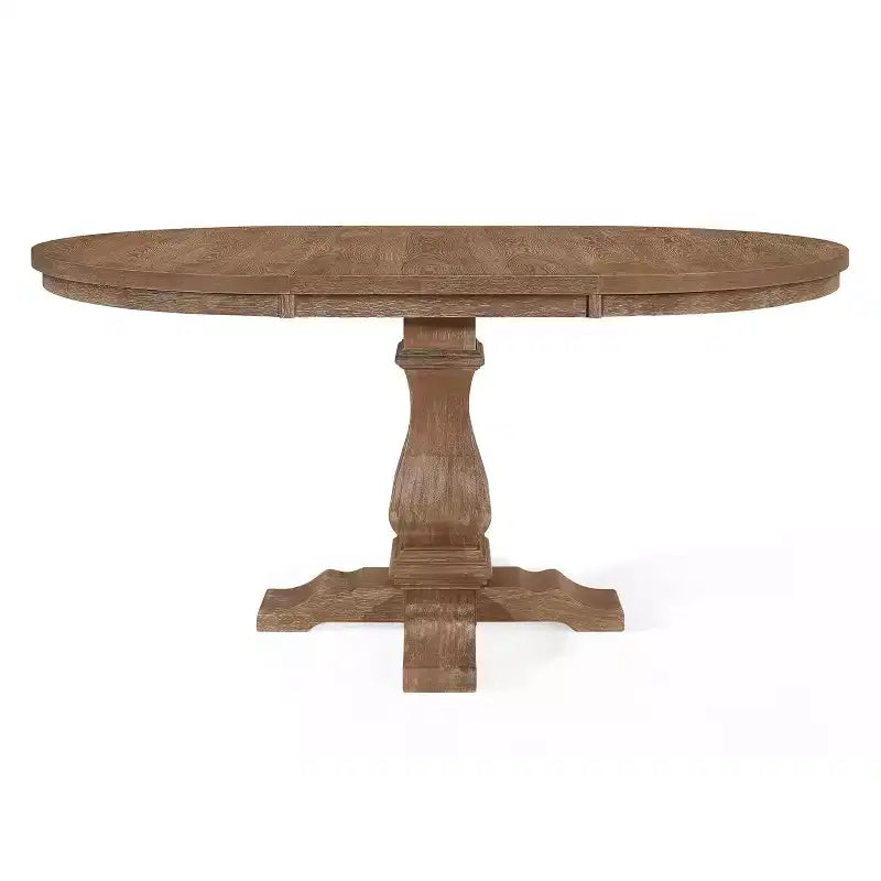 Christopher Knight Home Ensemble de salle à manger extensible 5 pièces Felly rembourré, marron naturel/frêne clair/tweed beige clair