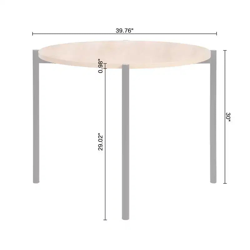 Table à manger ronde Lifestorey Jari, style milieu de siècle, chêne/noir