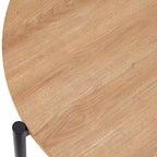 Table à manger ronde Lifestorey Jari, style milieu de siècle, chêne/noir