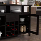 Farzon Transitional 9 Bouteilles Meuble de rangement Buffet Expresso - miBasics