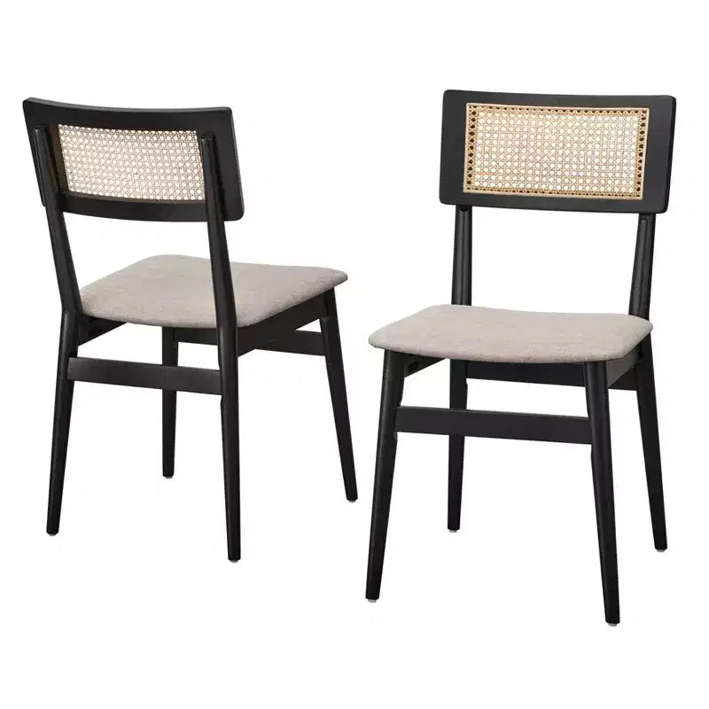 Lifestorey Ensemble repas rectangulaire 6 places Whitney Noir