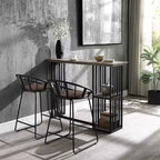 Table à manger 47" Zudora Acme Furniture Chêne antique Fini noir sable : Pied central en métal robuste, 2 places
