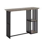 Table à manger 47" Zudora Acme Furniture Chêne antique Fini noir sable : Pied central en métal robuste, 2 places