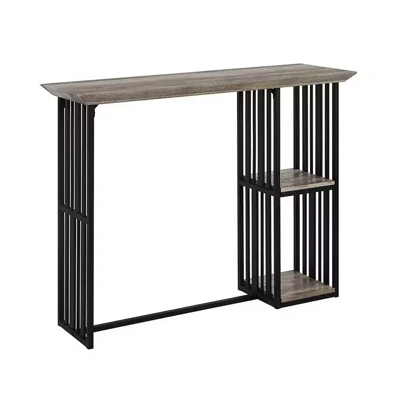 Table à manger 47" Zudora Acme Furniture Chêne antique Fini noir sable : Pied central en métal robuste, 2 places