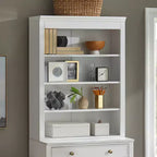 Lifestorey Monza Armoire de présentation à 3 étagères blanche : Style moderne de maison de ferme, Rangement de présentation à 3 étagères