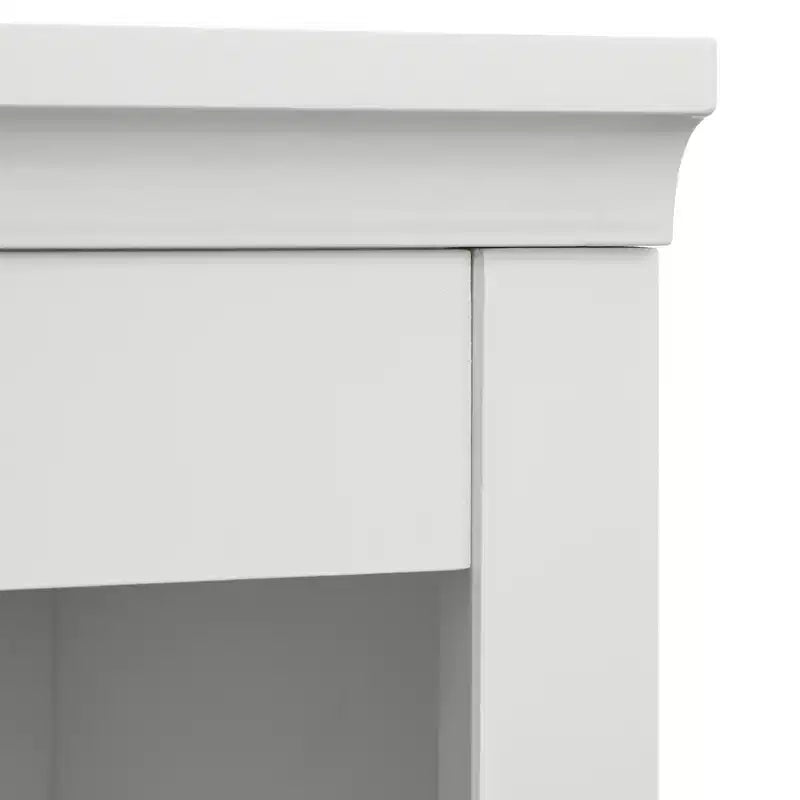 Lifestorey Monza Armoire de présentation à 3 étagères blanche : Style moderne de maison de ferme, Rangement de présentation à 3 étagères
