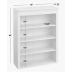 Lifestorey Monza Armoire de présentation à 3 étagères blanche : Style moderne de maison de ferme, Rangement de présentation à 3 étagères