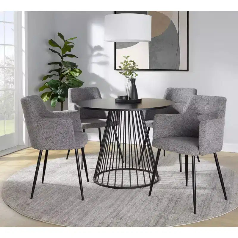 Table à manger LumiSource Canary MDF en métal noir/noir