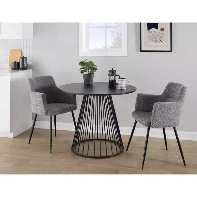 Table à manger LumiSource Canary MDF en métal noir/noir