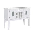 48" Elizaveta Kitchen and Dining Cabinet Faux Crystal Diamonds andWhite High Gloss Finish - Acme Furniture: Wood Composite, 4 Shelves, 1 Drawer