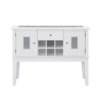 Meuble de cuisine et de salle à manger Elizaveta 122 cm avec faux diamants en cristal et finition blanc brillant - Acme Furniture : Bois composite, 4 étagères, 1 tiroir
