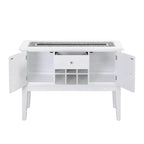 Meuble de cuisine et de salle à manger Elizaveta 122 cm avec faux diamants en cristal et finition blanc brillant - Acme Furniture : Bois composite, 4 étagères, 1 tiroir