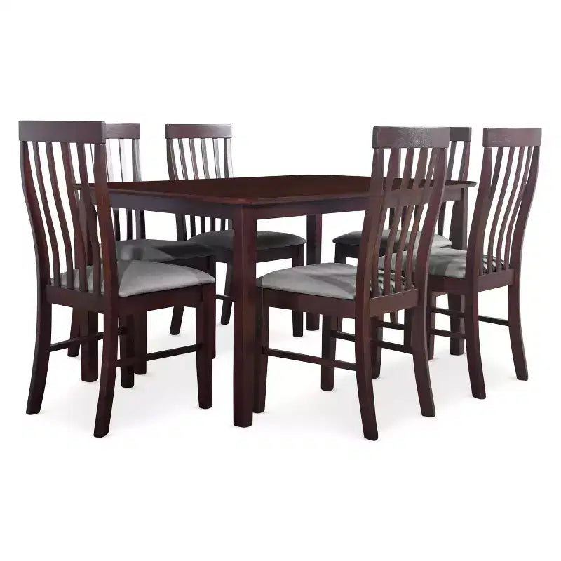 Home Design 7pc Jesse Dining Set Dark Brown