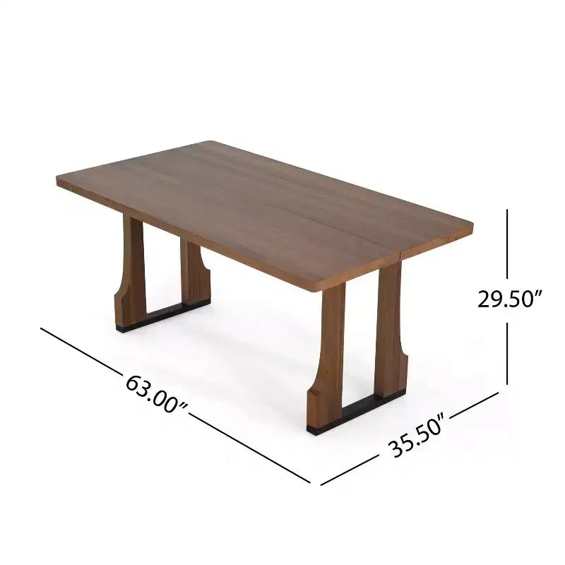 Christopher Knight Home Rowan, table de salle à manger rustique de 160 cm avec double piedestal, noyer