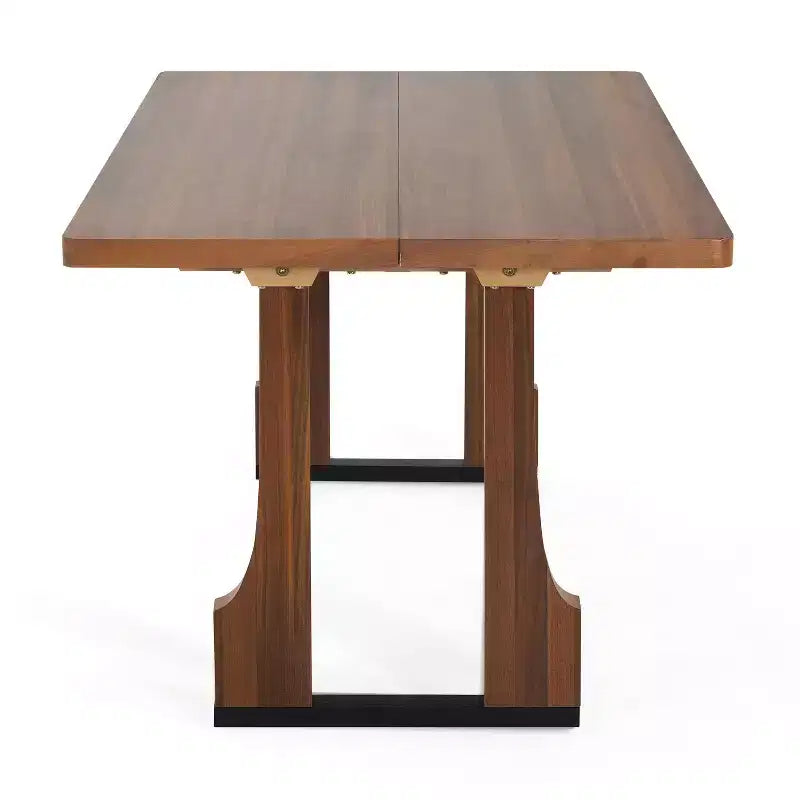 Christopher Knight Home Rowan, table de salle à manger rustique de 160 cm avec double piedestal, noyer