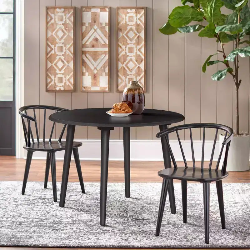 Table ronde Florence Farmhouse de 42 po noire