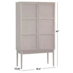 Meuble de rangement Lifestorey Maxima Cane Naturel : Rangement Mid-Century, Placage frêne, Étagères réglables