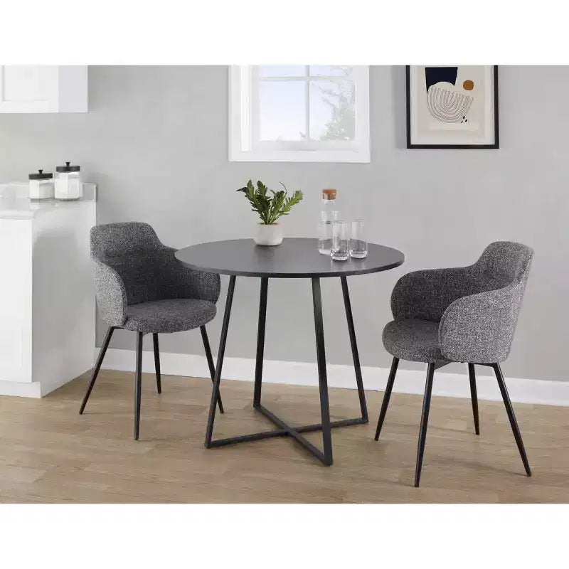 LumiSource Cosmo Table de salle à manger en MDF métal noir/noir